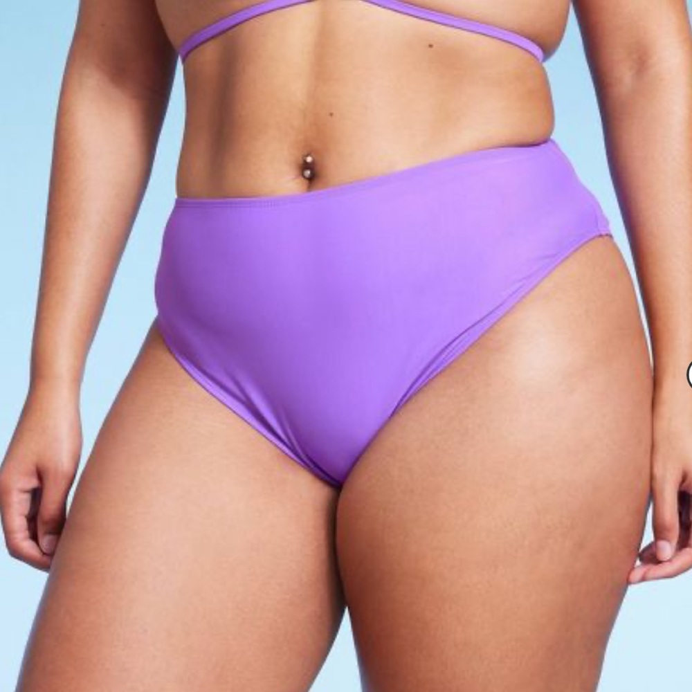 Wild Fable Purple High Rise High Leg Cheeky Bikini Bottoms Target Women XL NEW